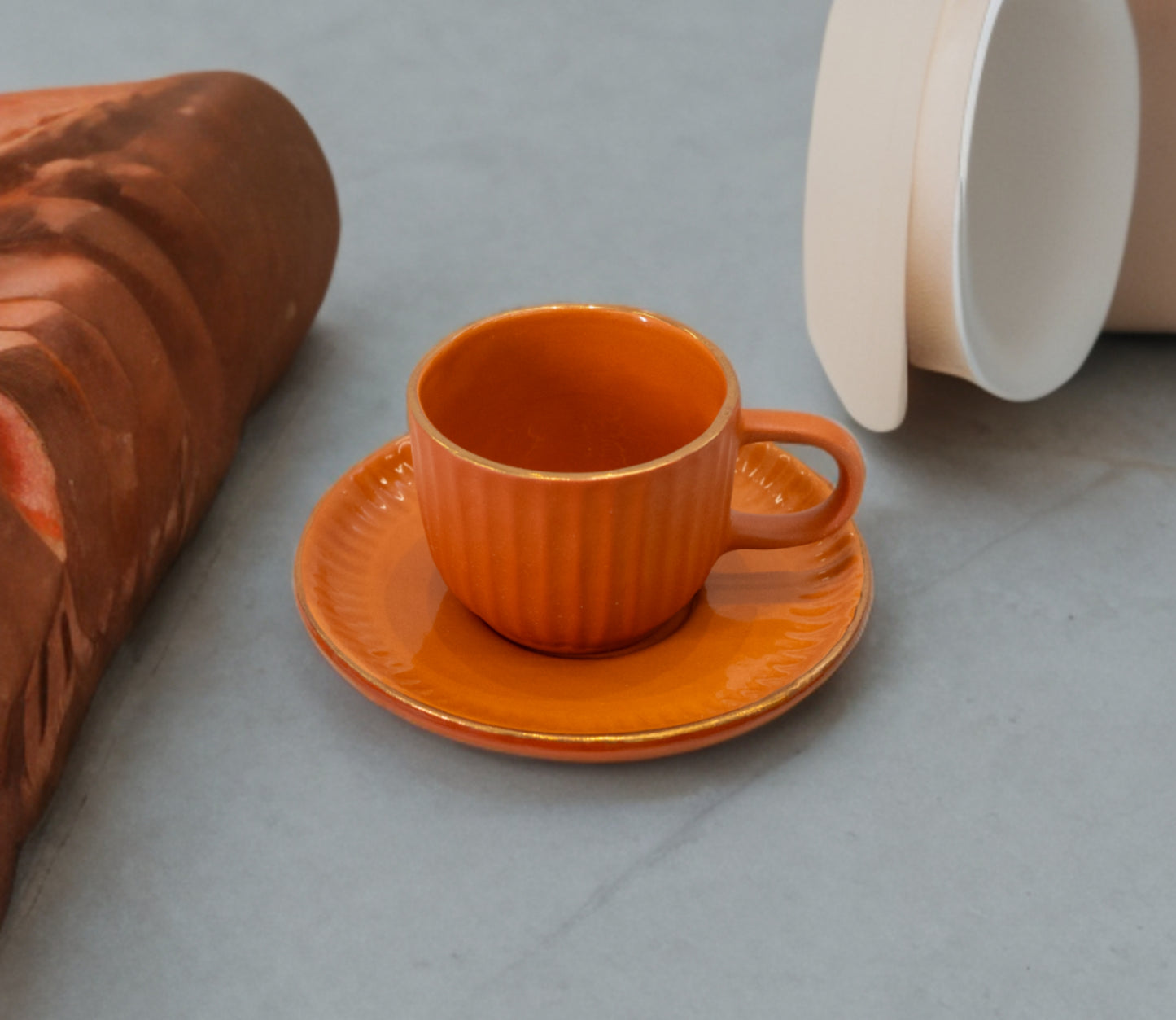 Handcrafted Terracotta Cup & Saucer