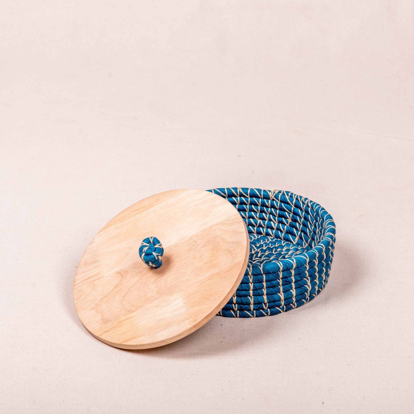 Handwoven Basket with a wooden Lid
