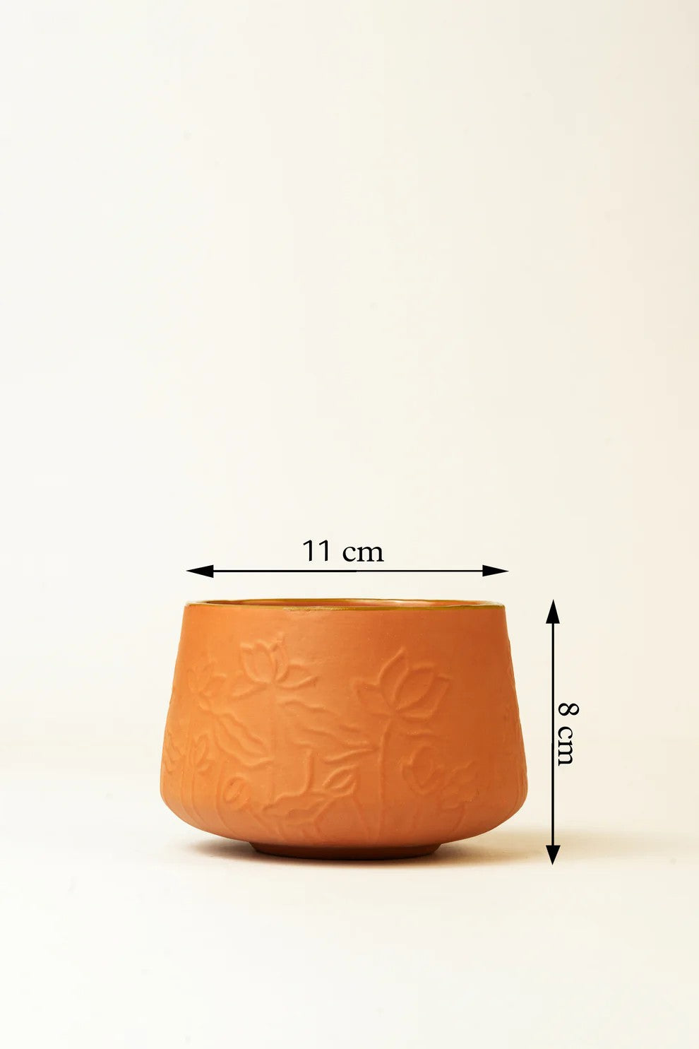 Lotus Motif Terracotta Small Bowl