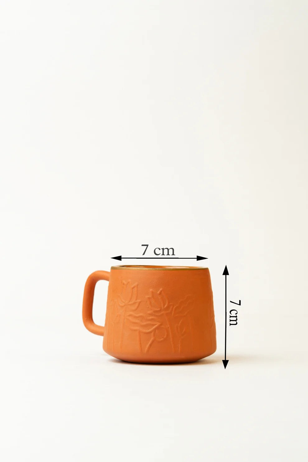 Lotus Motif Terracotta Cup