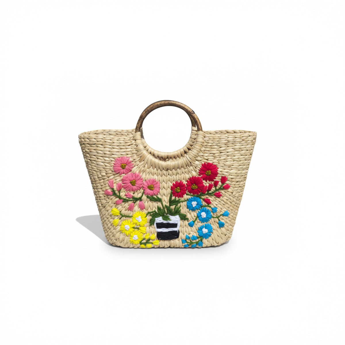 Handcrafted Kauna Grass Round Handle Bag