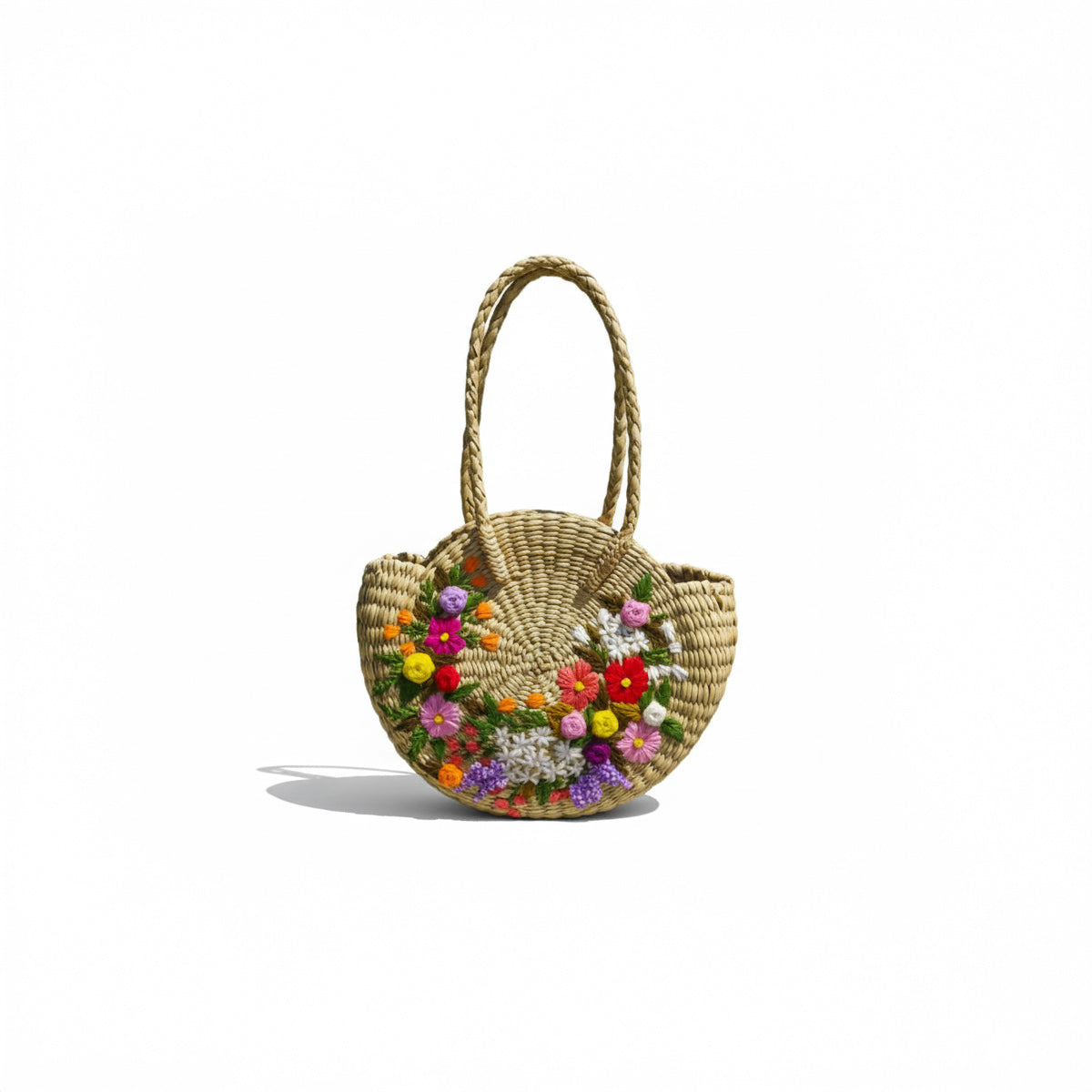 Handcrafted Kauna Grass Floral Tote Bag