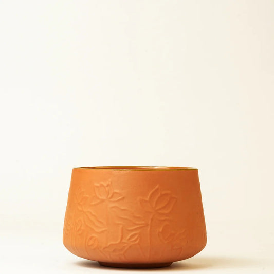 Lotus Motif Terracotta Small Bowl