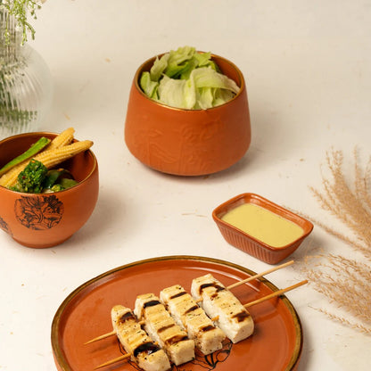 Terracotta Bowl – With Hand-Painted Floral Bloom Design