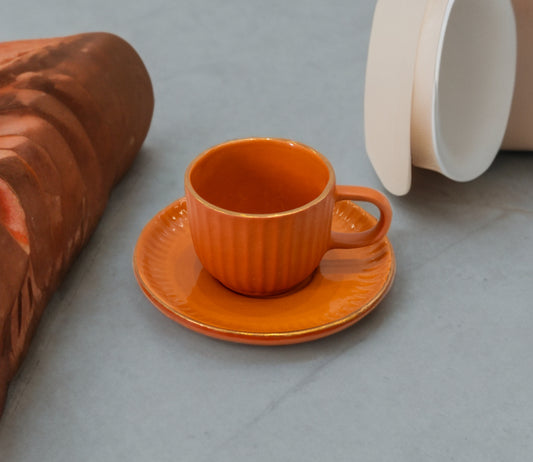 Handcrafted Terracotta Cup & Saucer