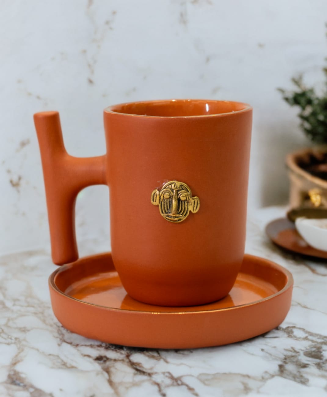 Handcrafted Terracotta T Mug