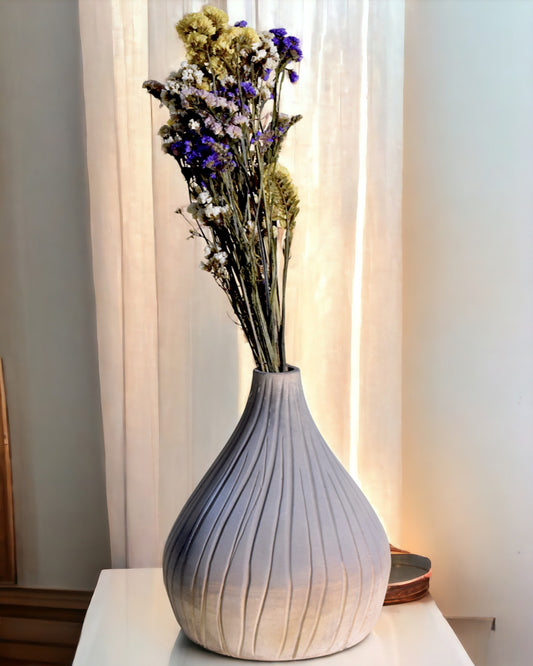 Aurora Ribbed Sculpt Vase - Rustic Artisan Collection