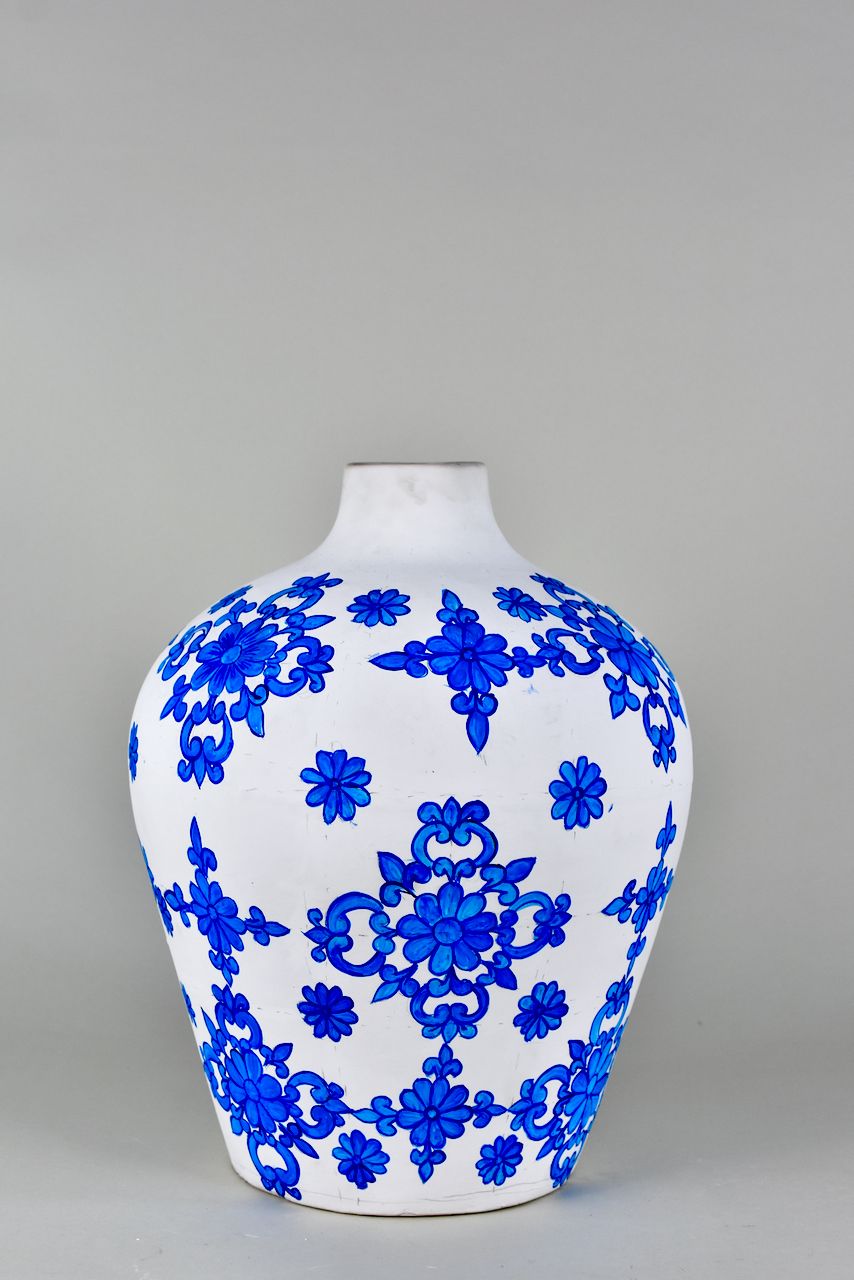 Azure Bloom Medallion Vase - Contemporary Expressions Collection