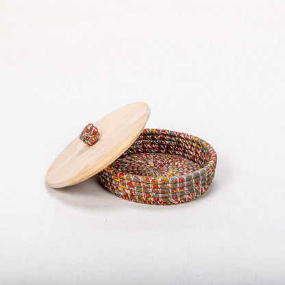Handwoven Basket with a wooden Lid