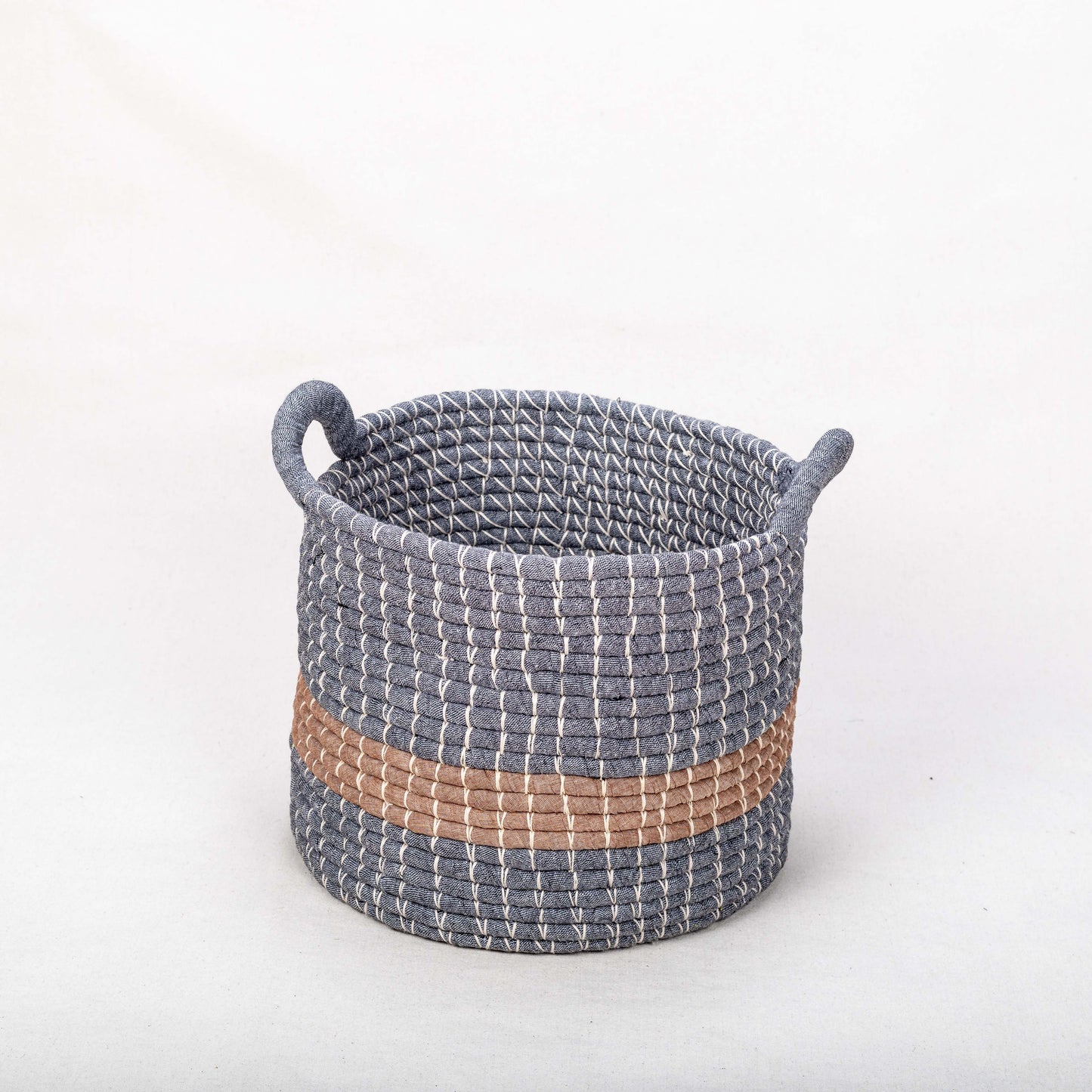 Set of Handwoven Rope Baskets with Handles