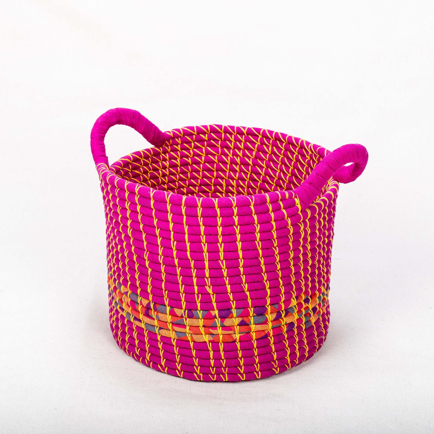 Set of Handwoven Rope Baskets with Handles