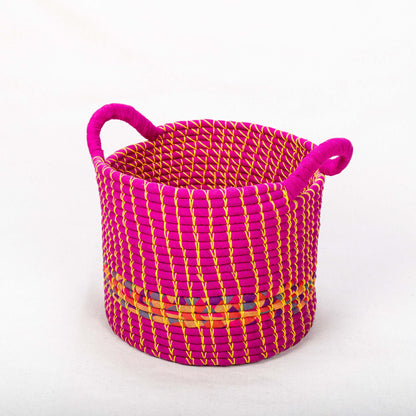 Set of Handwoven Rope Baskets with Handles