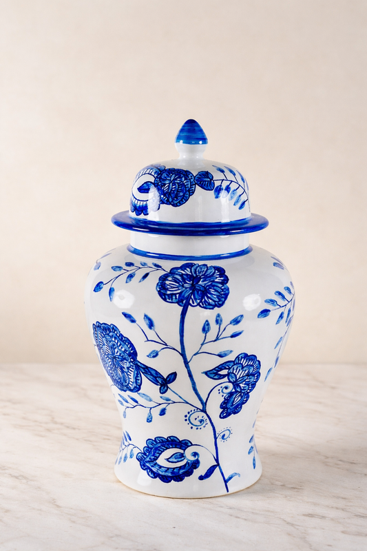 Azure Blossom Ginger Jar