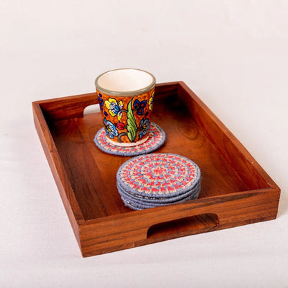 Handwoven Coasters – Set of 6 (Multicolor)