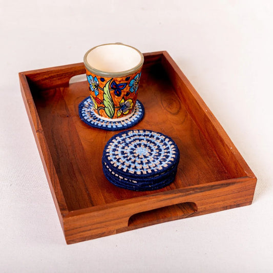 Handwoven Coasters – Set of 6 (Multicolor)