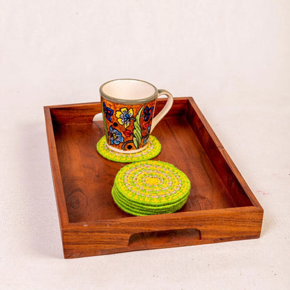 Handwoven Coasters – Set of 6 (Multicolor)