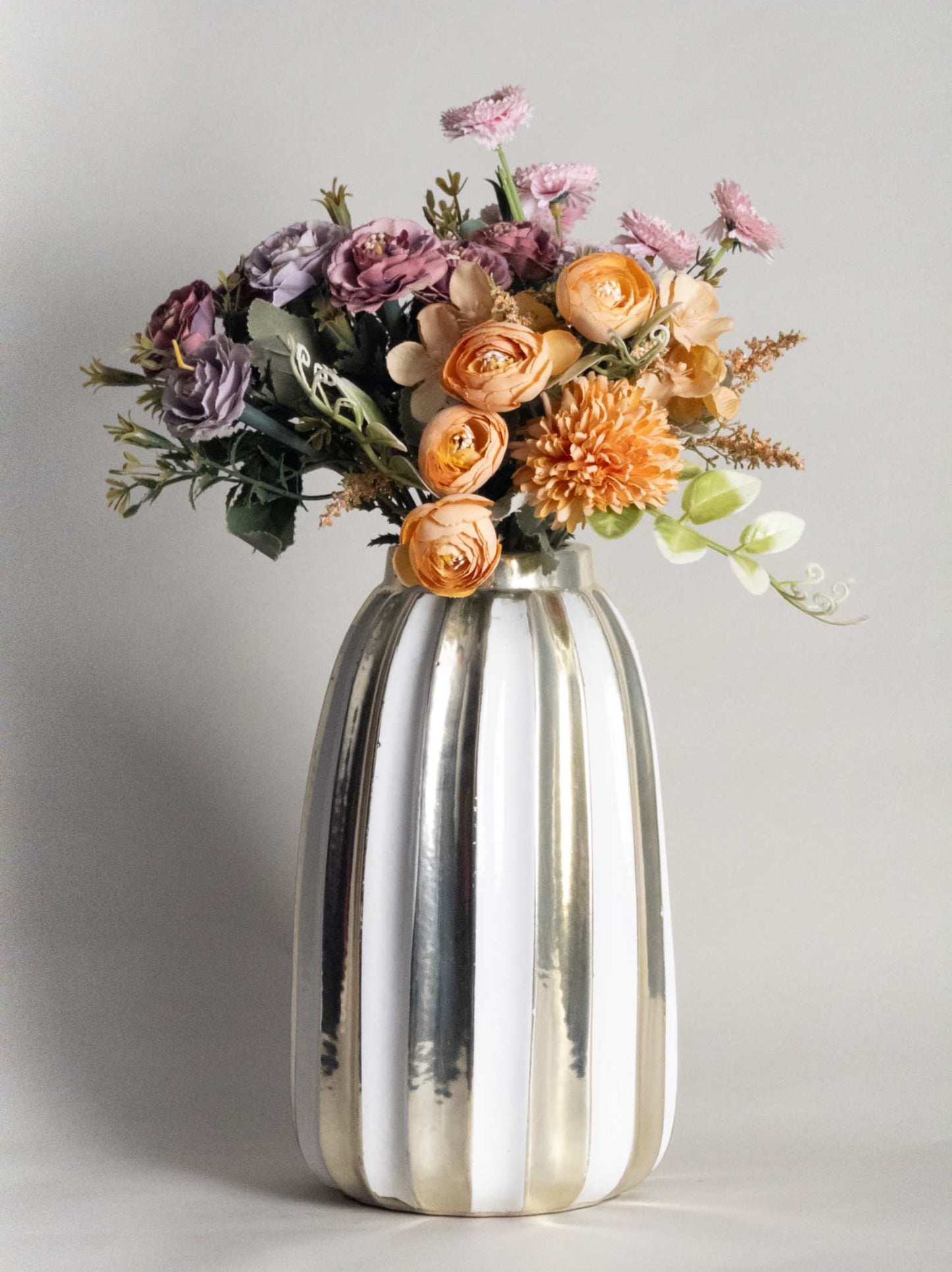Contem Chrome Ridge Vase - Contemporary Expressions Collection