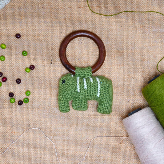 Hand-Crocheted Elephant Rattle