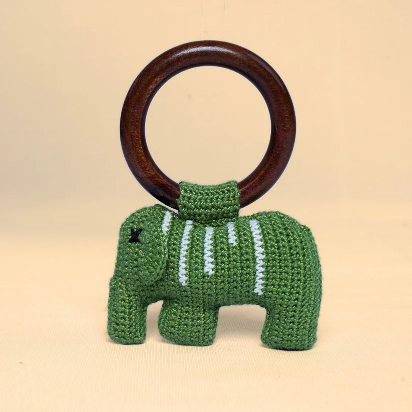 Hand-Crocheted Elephant Rattle