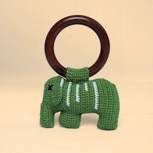 Hand-Crocheted Elephant Rattle