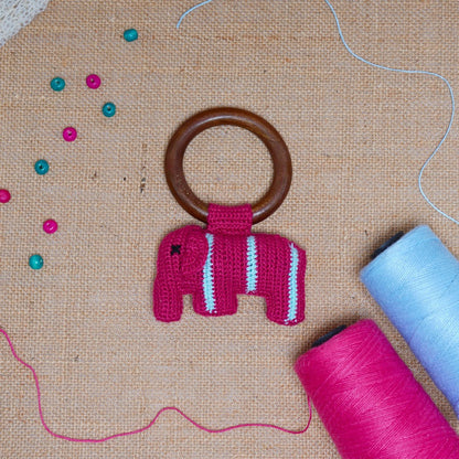 Hand-Crocheted Elephant Rattle