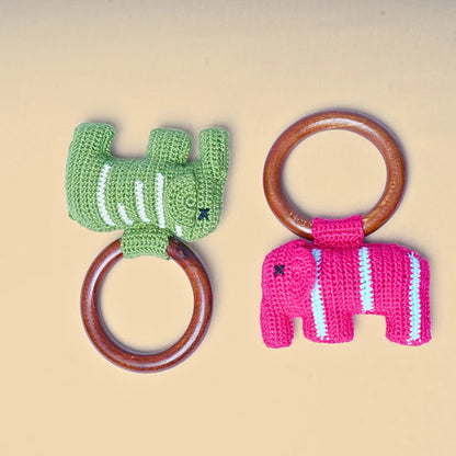 Hand-Crocheted Elephant Rattle