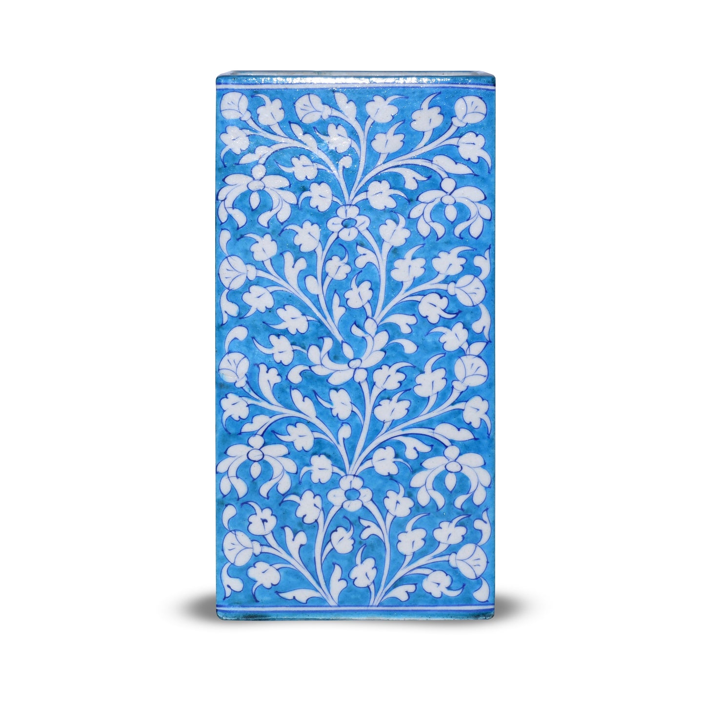 Handcrafted Floral Decorative Vase - Rectangular Shape
