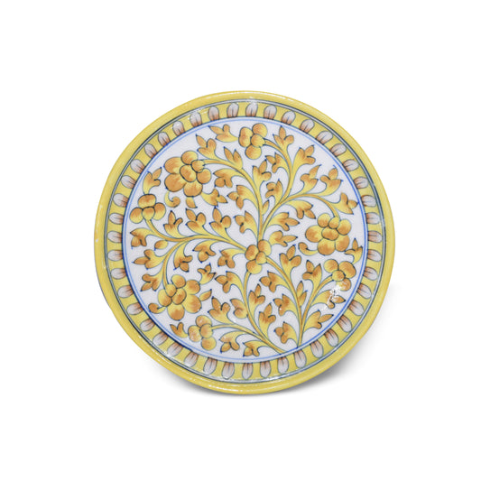 Decorative Plate – Yellow Floral Design