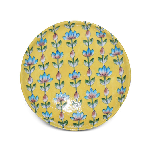 Decorative Plate – Yellow Floral Design