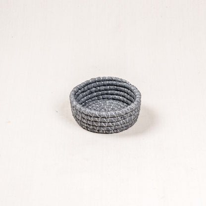 Set of 3 Handwoven Grey Rope Baskets – Multi Size Storage Organizers