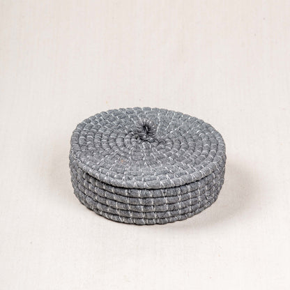 Handwoven Storage Basket with Fabric Lid