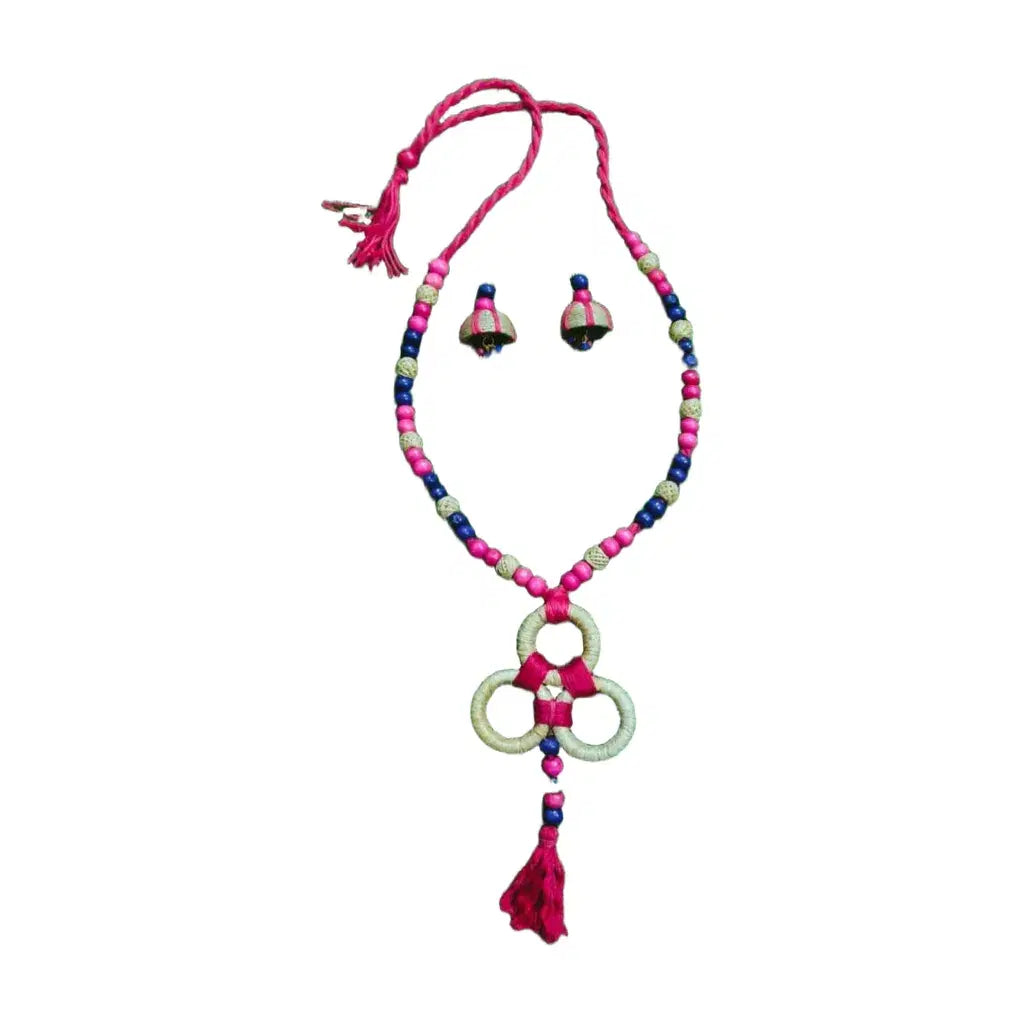 Handcrafted Banana Fibre Beaded Jewelry Set – Sustainable Elegance from Uttar Pradesh, India