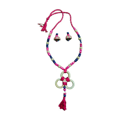 Handcrafted Banana Fibre Beaded Jewelry Set – Sustainable Elegance from Uttar Pradesh, India