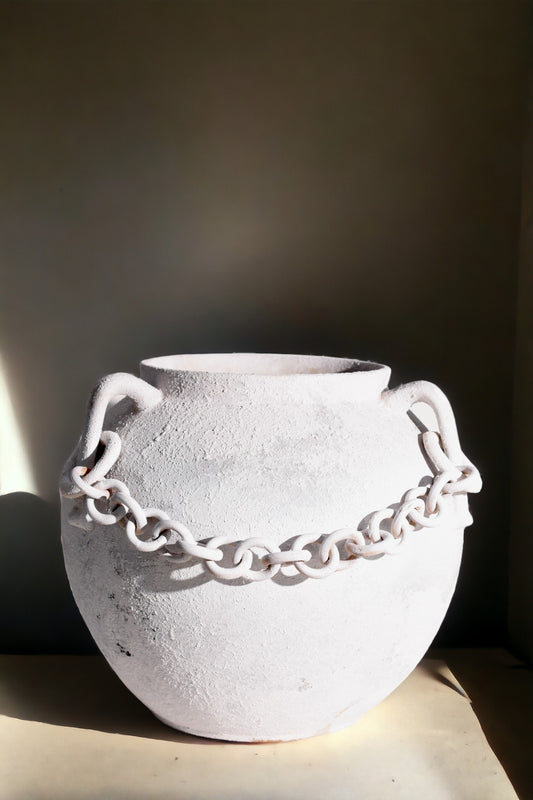Ivory Linked Statement Amphora Vase - Contemporary Expressions Collection