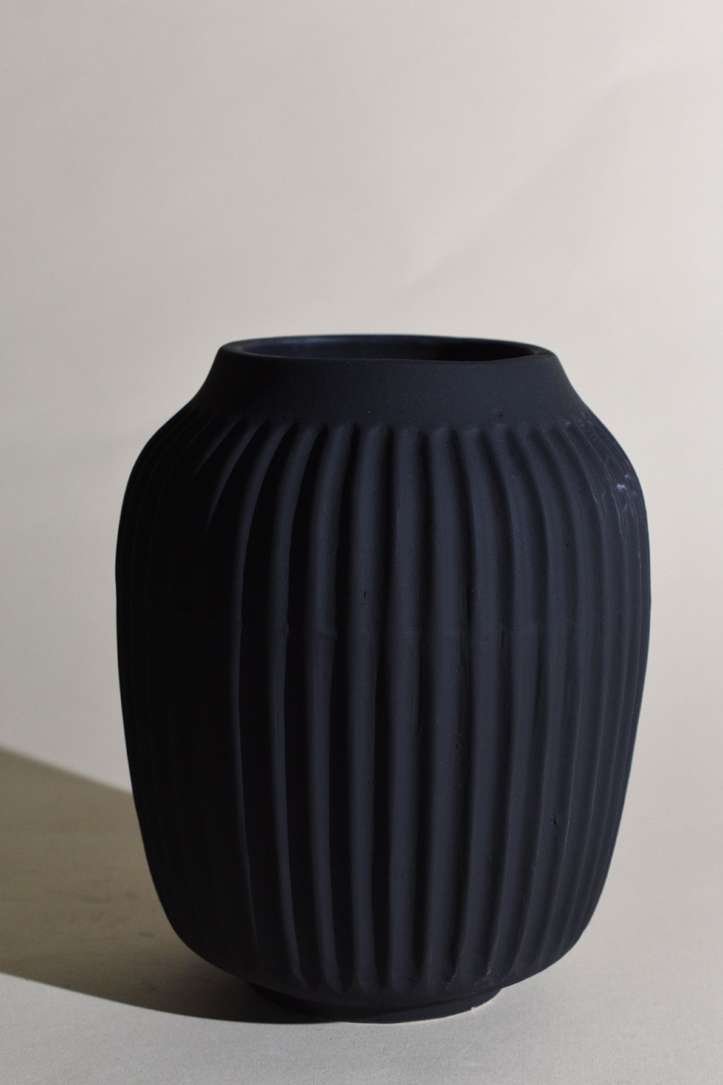 Noir Flute Column Vase - Prism Silhoutte Series
