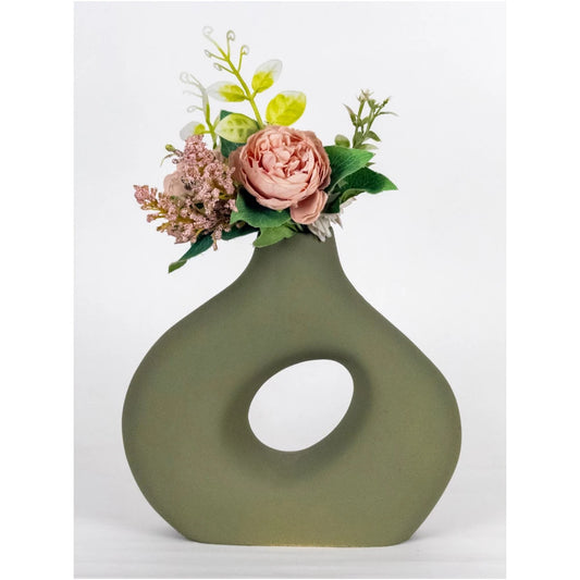 Olive Halo Sculptural Vase – Sculpted Silence Collection