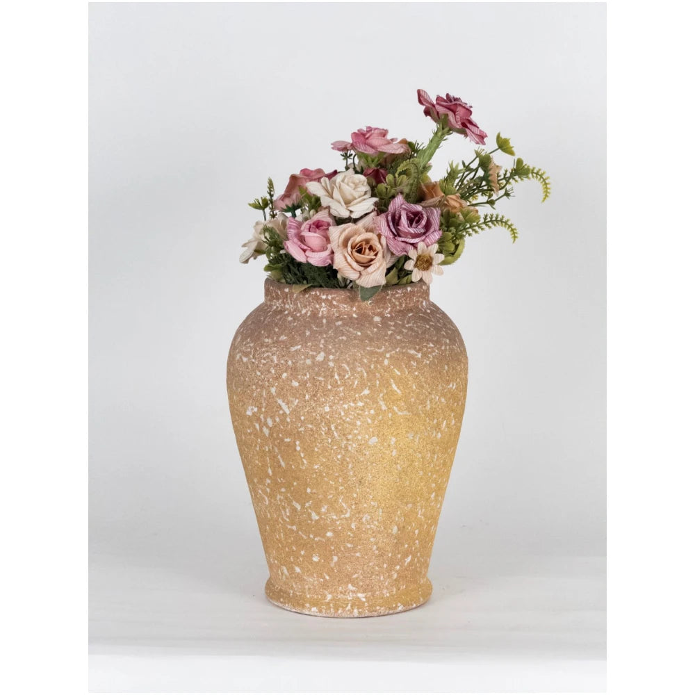Golden Dune Textured Ceramic Vase - Organic Modern Collection
