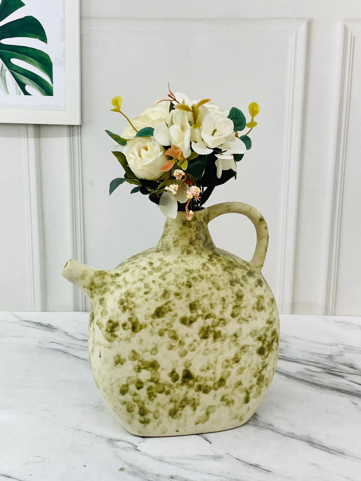 Moss Speckle Jug Vase - Organic Modern Collection