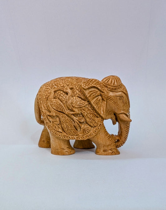 Handcarved Wooden Elephant Figurine