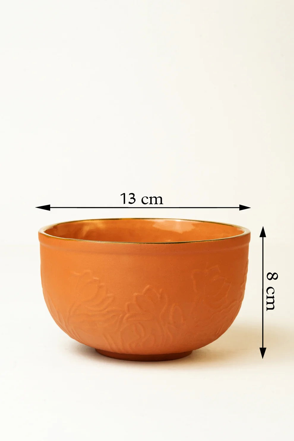 Lotus Motif Terracotta Serving Bowl