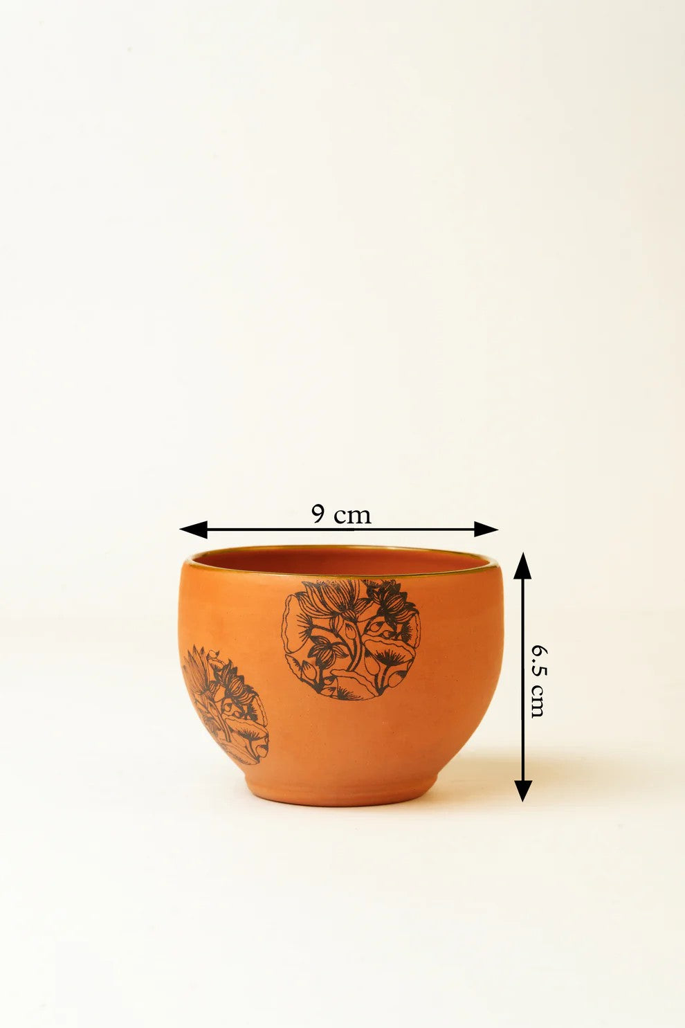 Terracotta Bowl – With Hand-Painted Floral Bloom Design