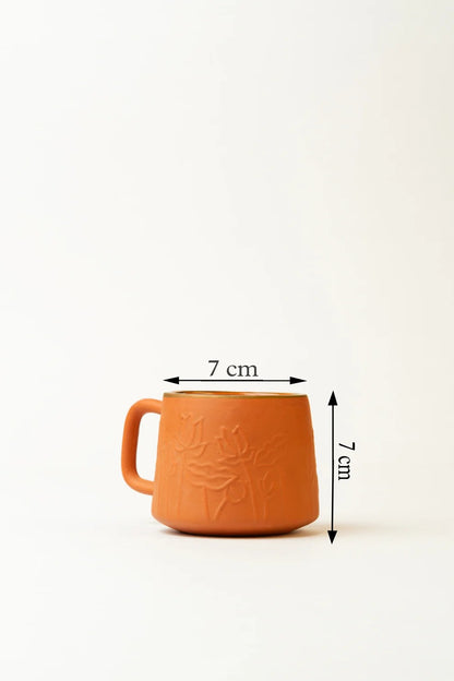 Lotus Motif Terracotta Cup