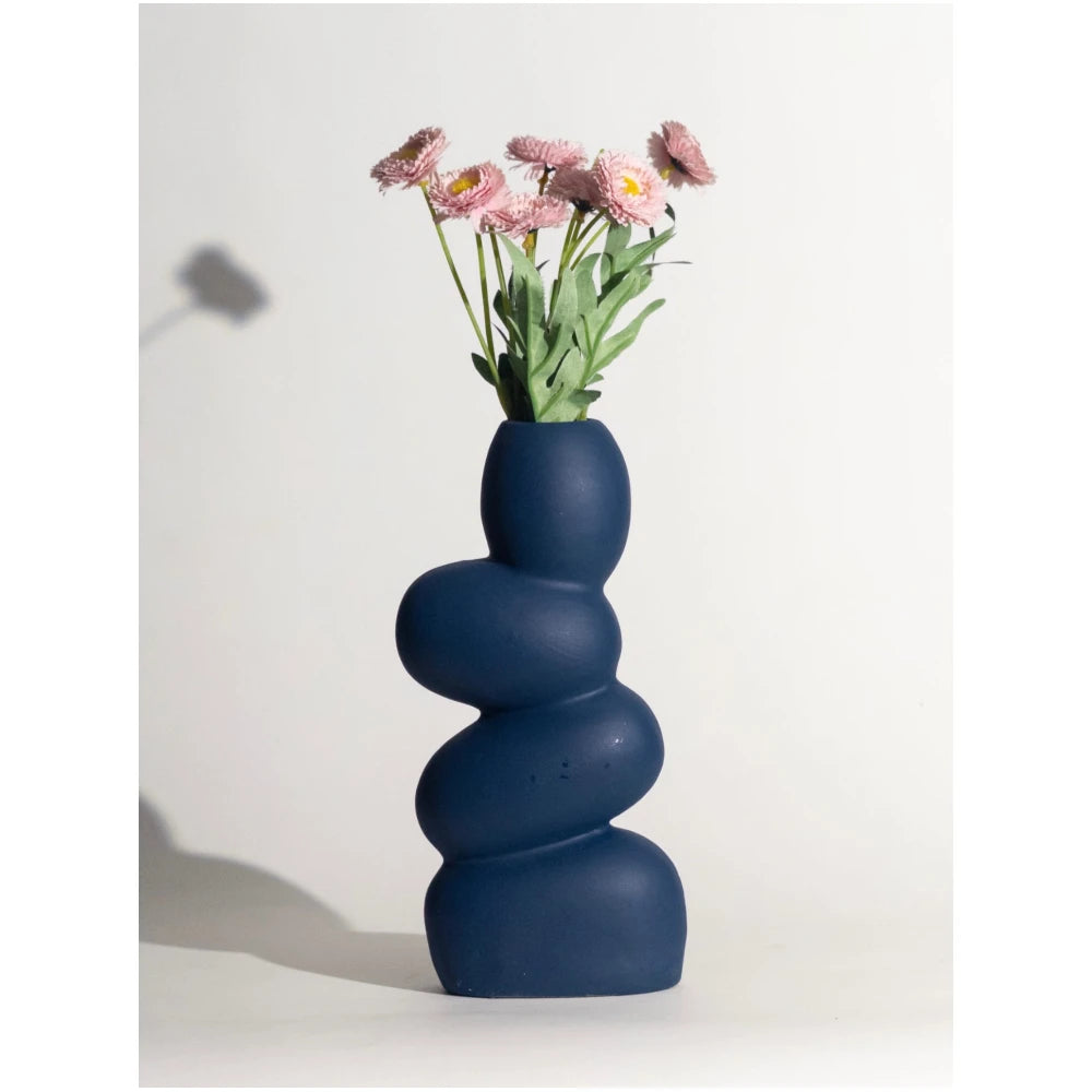 Ripple Azul Ceramic Vase – Sculpted Silence Collection