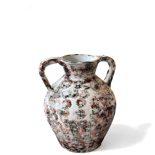 Santorini Rust Textured Vase - Rustic Artisan Collection