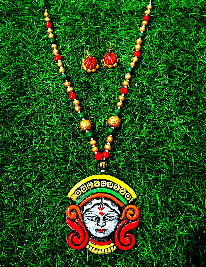 Handcrafted Terracotta Goddess Necklace Sets - Made in Uttar Pradesh, India