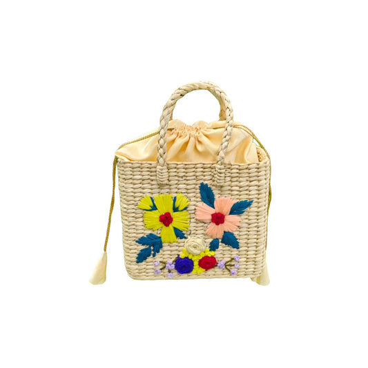 Handcrafted Kauna Grass Floral Tote Bag