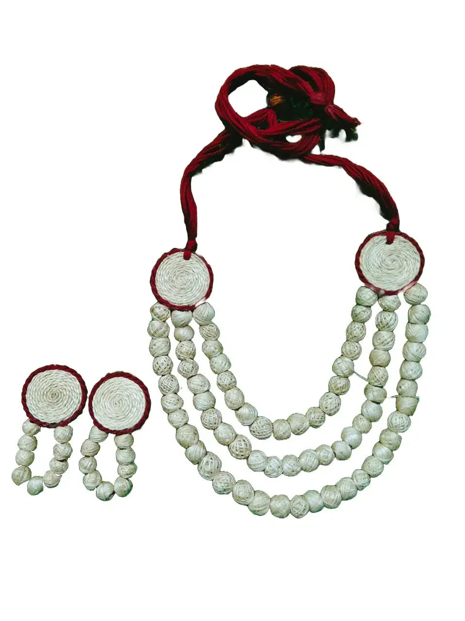 Handcrafted Banana Fibre Necklace Set – Made in Uttar Pradesh, India