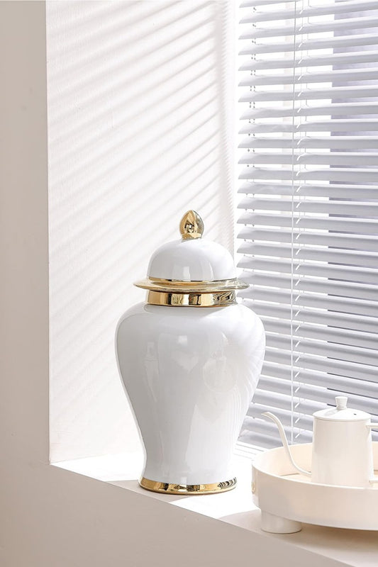 Ivory Luxe Gold Ginger Jar